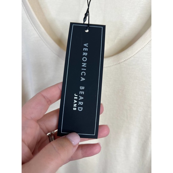 Veronica Beard Pandora Puff-Sleeve Scoop Neck Top in Ecru Women's Size Small NWT - Picture 5 of 8